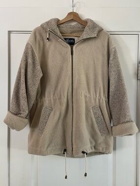 Vintage Innovations Tan Fleece Hooded Jacket - S